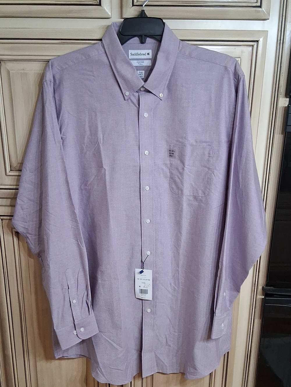 Saddlebred Men's Light Lavender Button-Down Dress Shirt - SIZE 2XLT
